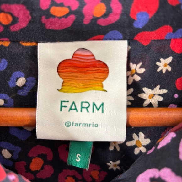 Farm Rio Floral Popover Top Blouse Small - Picture 3 of 4